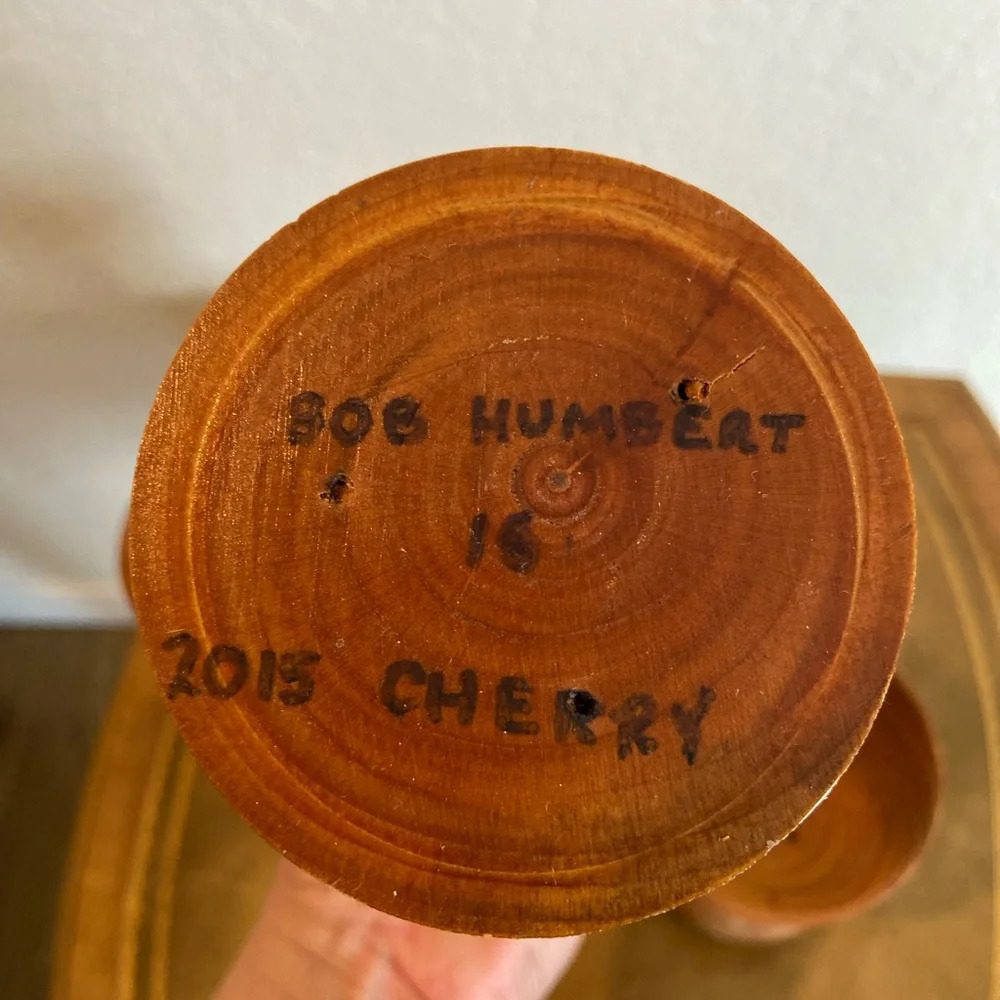 Set of 3 Turned Wood Bob Humbert Goblet Cups Elm Cherry Dogwood - Picture 11 of 12